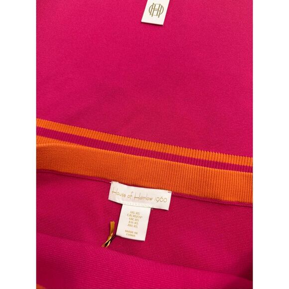 NWT House Of Harlow 1960 Knit Pink Orange Crop Tank Top Mini Skirt Set Size XS - Picture 5 of 11